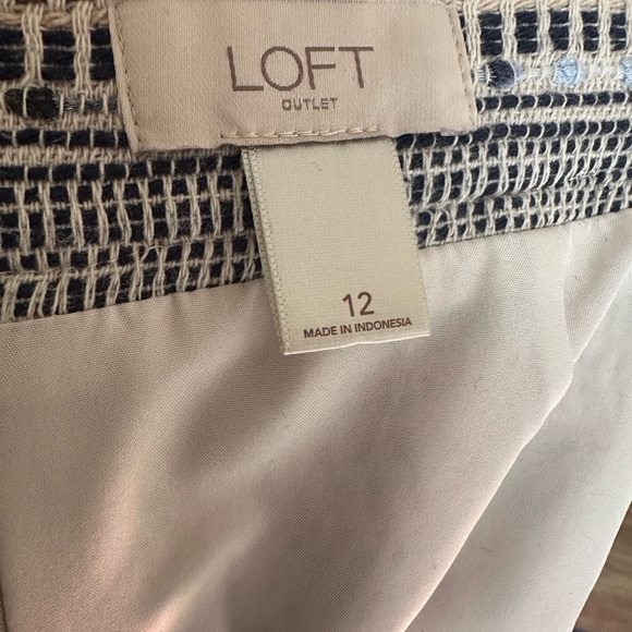 LOFT Cream and Black Midi Skirt - Picture 3 of 3